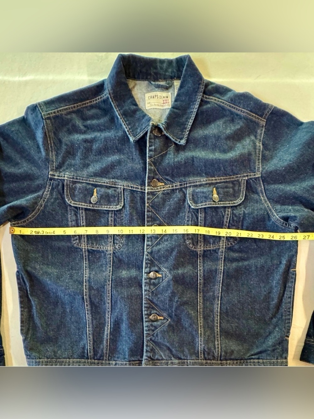 Chaps Denim Men’s Classic Trucker Jacket 100% Cotton (XXL) NWOT - Picture 9 of 17